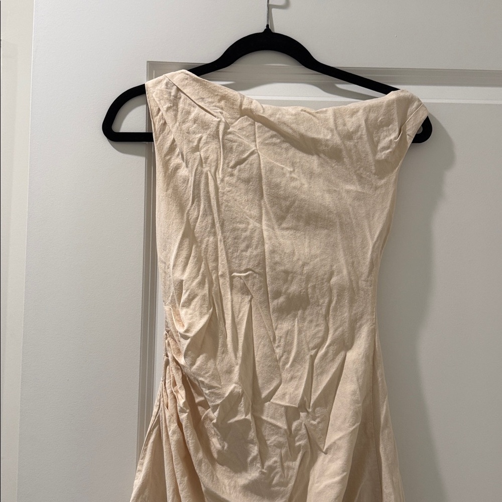 Elegant Cream Off-Shoulder Dress
